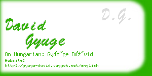 david gyuge business card